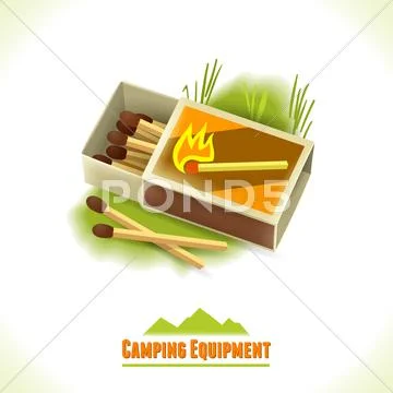 Camping symbol matches Stock Illustration
