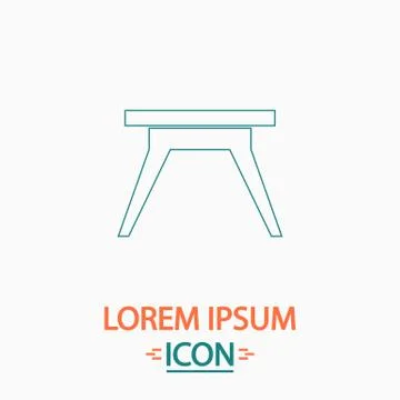 Camping table computer symbol 스톡 일러스트