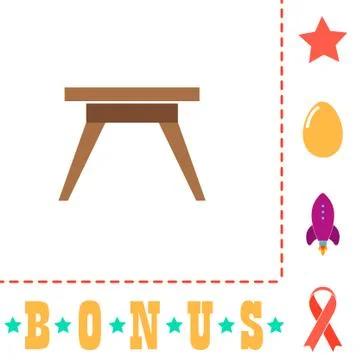 Camping table computer symbol 스톡 일러스트