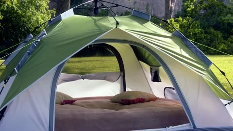 Camping Tent close-up Stock Footage 139574387