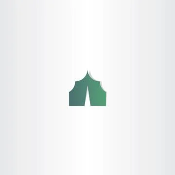 Camping tent green icon vector Stock Illustration