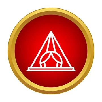 Camping tent icon inside red circle frame イラスト素材