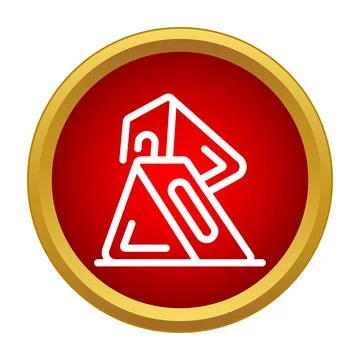 Camping tent icon inside red circle frame Stock Illustration