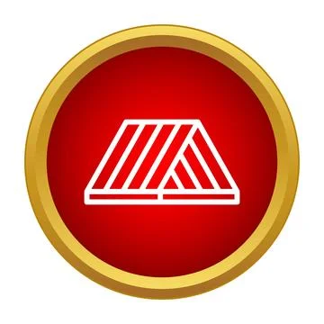 Camping tent icon inside red circle frame Stock Illustration