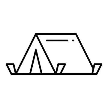 Camping Tent Line Icon Stock Illustration