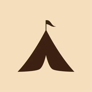 Camping tent logo Stockillustratie