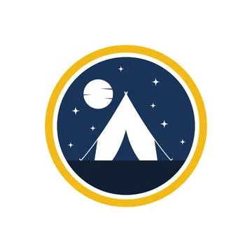 Camping tent logo Illustration