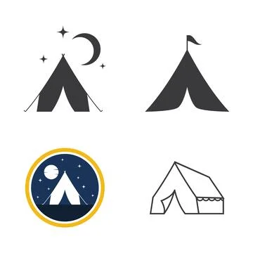 Camping tent logo Stockillustratie