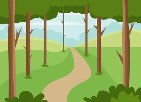 Camping with a tent in nature with a fire. Vector illustration in flat style Stock Illustration