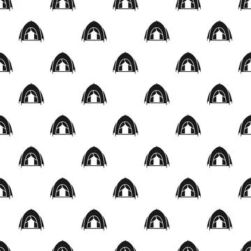 Camping tent pattern for outdoor adventure background Stock Illustration