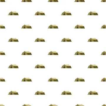 Camping tent pattern repeating white background seamless design Stockillustratie
