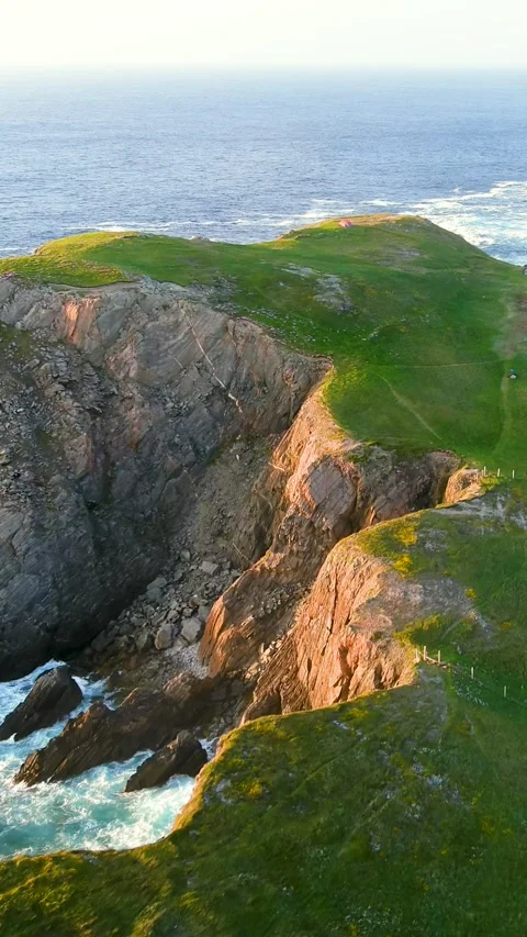 Camping tent at Scheildren, Malin Head, Wild Atlantic Way. Co. Donegal Stock Footage 312182550