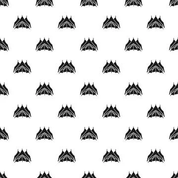Camping tent seamless pattern black and white texture Stock Illustration