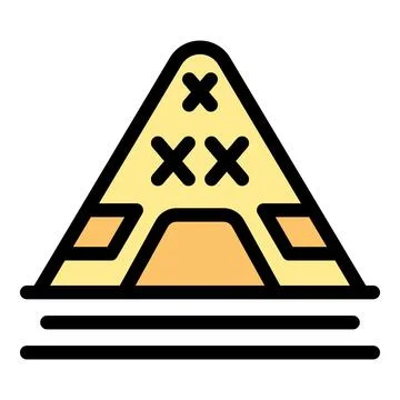 Camping tent standing on grass patch icon representing tourism Stockillustratie