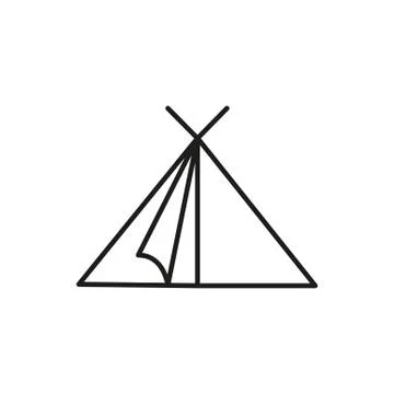 Camping Tent Thin Line Icon Symbol Design Stock Illustration