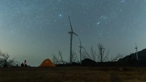 Camping Tent Under Milky Way Galaxy Night Sky Time-lapse in Wilderness Stock Footage 326688285