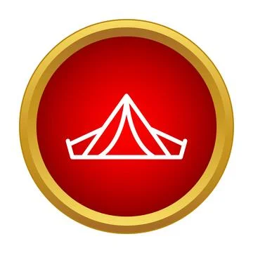 Camping tent vector icon symbolizing outdoor travel activity イラスト素材
