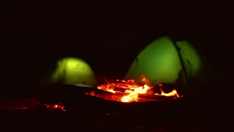 Camping, tourism, backpacking, campgrounds Video stock 165547384