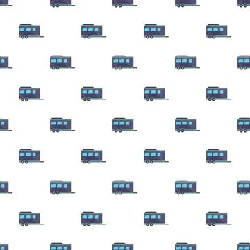 Camping trailer drawing seamless pattern background Stock Illustration