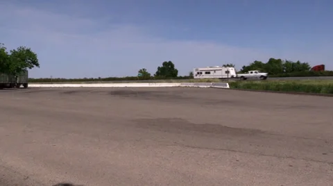 Camping trailer, interstate 5 Stock Footage 37254798