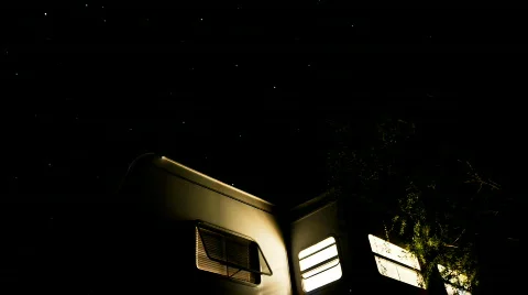Camping Under Cloudy Stars 動画素材 373825