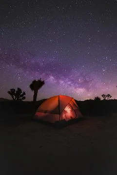 Camping Under the Galaxy Stock Photos