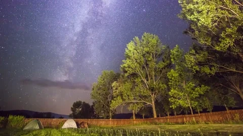 Camping Under The Milky Way Stock Footage 49482417