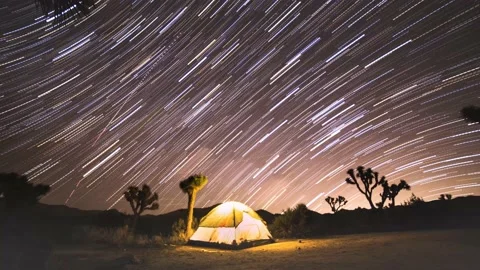 Camping Under the Star Trails Stock Footage 168835566