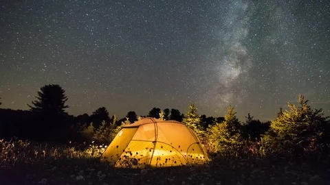 Camping under stars Stock Footage 72972306