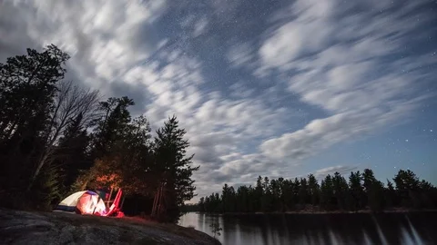 Camping Under the Stars Stock Footage
