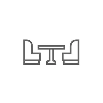 Camping van interior with seating line icon Stock Illustration
