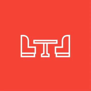 Camping van interior with seating line icon Stock Illustration