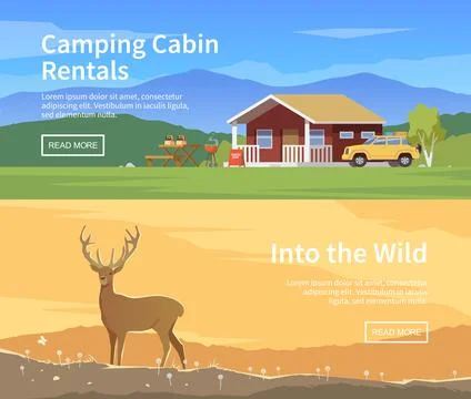 Camping vector banners. Stock Illustration
