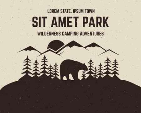 Camping vector brochure and label. The concept of flyer for your business, web 스톡 일러스트