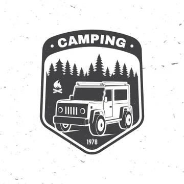 Camping. Vector. Concept for shirt or logo, print, stamp or tee. Vintage Illustrazione stock