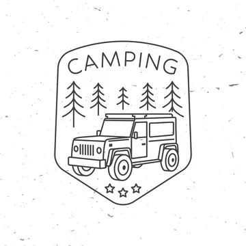 Camping. Vector. Concept for shirt or logo, print, stamp or tee. Vintage line Stock Illustration