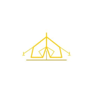 Camping vector icon logo design Ilustración de archivo