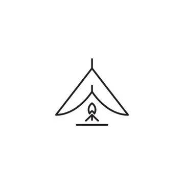 Camping vector icon logo design Ilustración de archivo