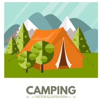 Camping vector illustration Stock Illustration