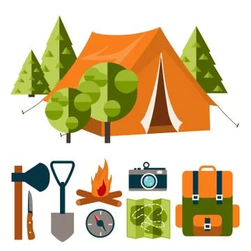 Camping vector illustration Stock Illustration