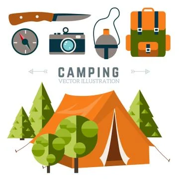 Camping vector illustration Stock Illustration