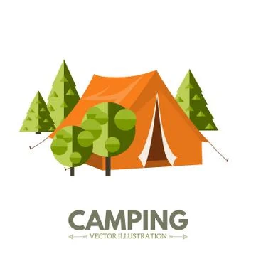 Camping vector illustration Stock Illustration