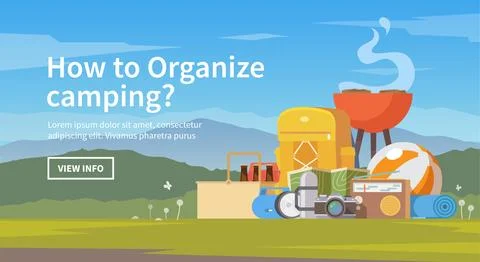 Camping vector illustration. Stock Illustration