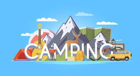Camping vector illustration. Stock Illustration