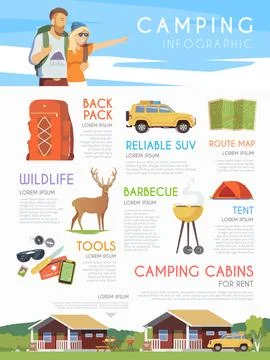 Camping vector infographic. Stock Illustration
