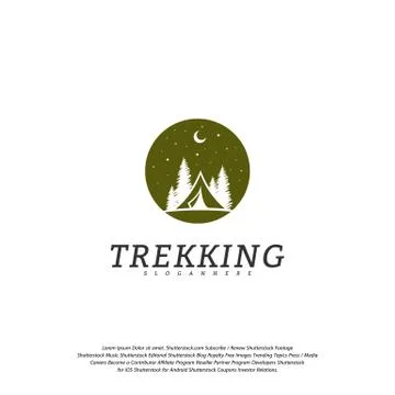 Camping vector logo template. Outdoor activity symbol logo Stock Illustration
