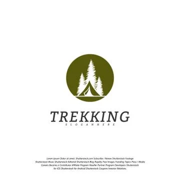 Camping vector logo template. Outdoor activity symbol logo Stock Illustration
