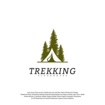 Camping vector logo template. Outdoor activity symbol logo Stock Illustration