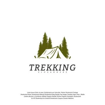 Camping vector logo template. Outdoor activity symbol logo Stock Illustration