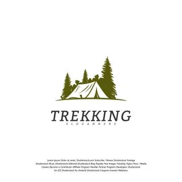 Camping vector logo template. Outdoor activity symbol logo Stock Illustration